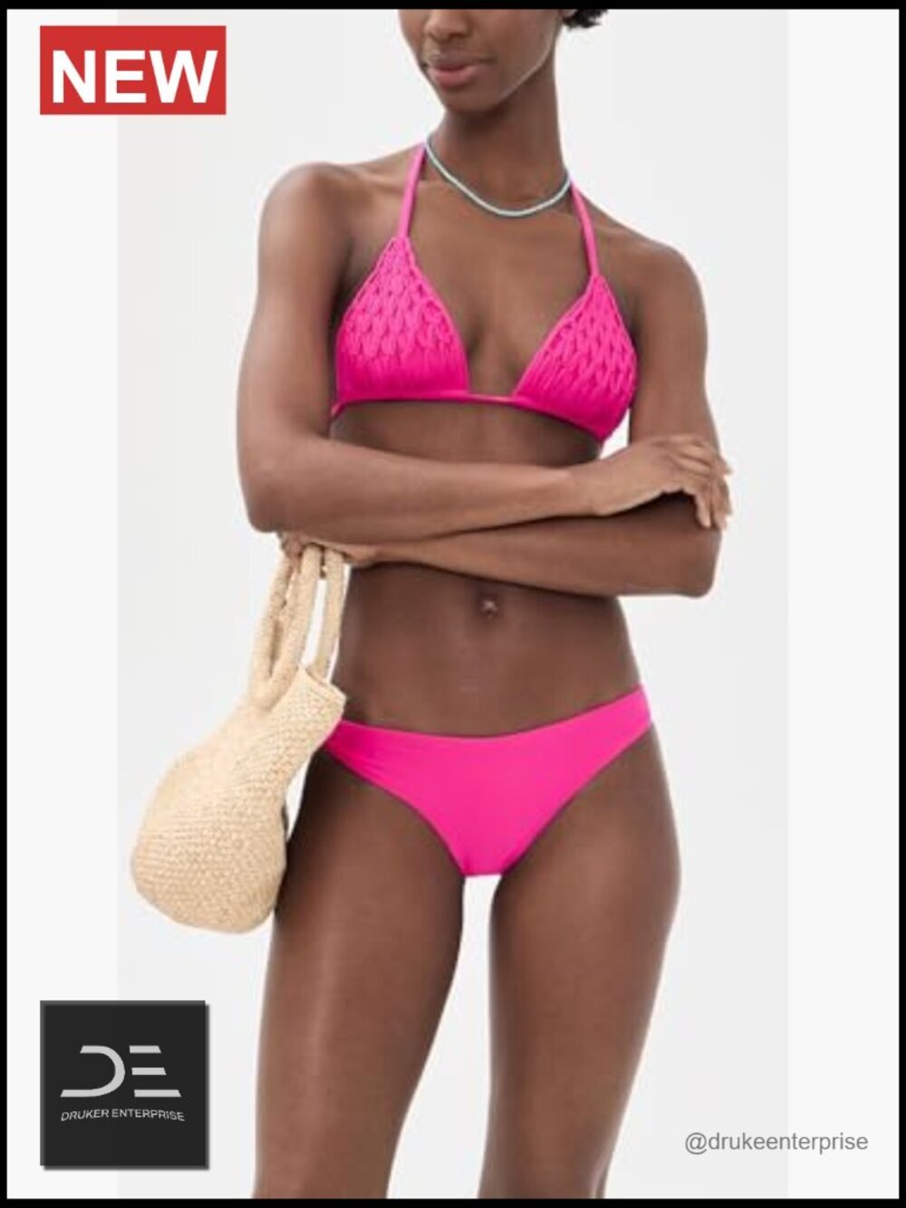 Triangle Bikini Top with Removable Padding, Nylon Blend, Hand Wash - Picture 5 of 6